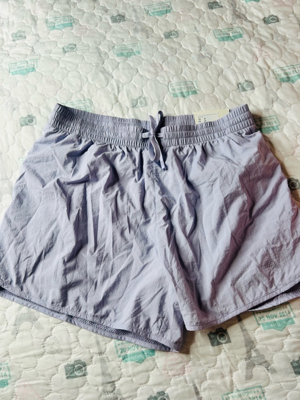 H&M Light Lavender Athletic Shorts with Drawstring